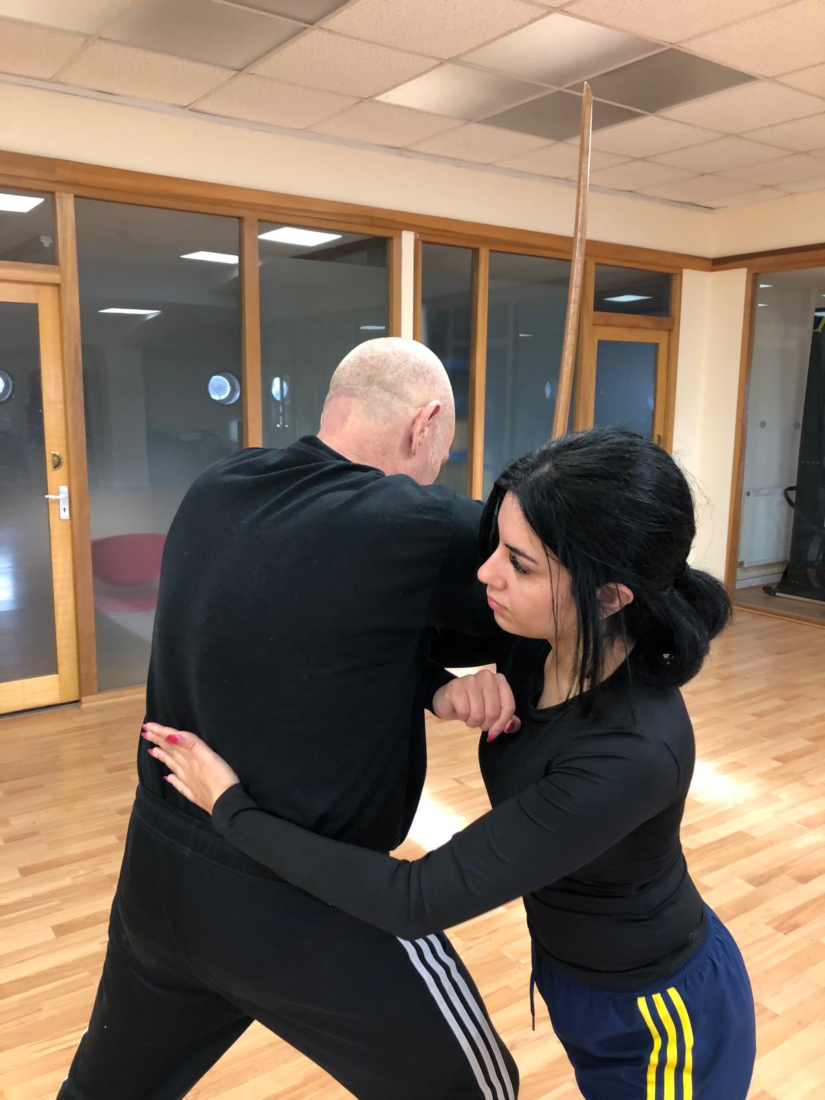 Downward sword defence technique